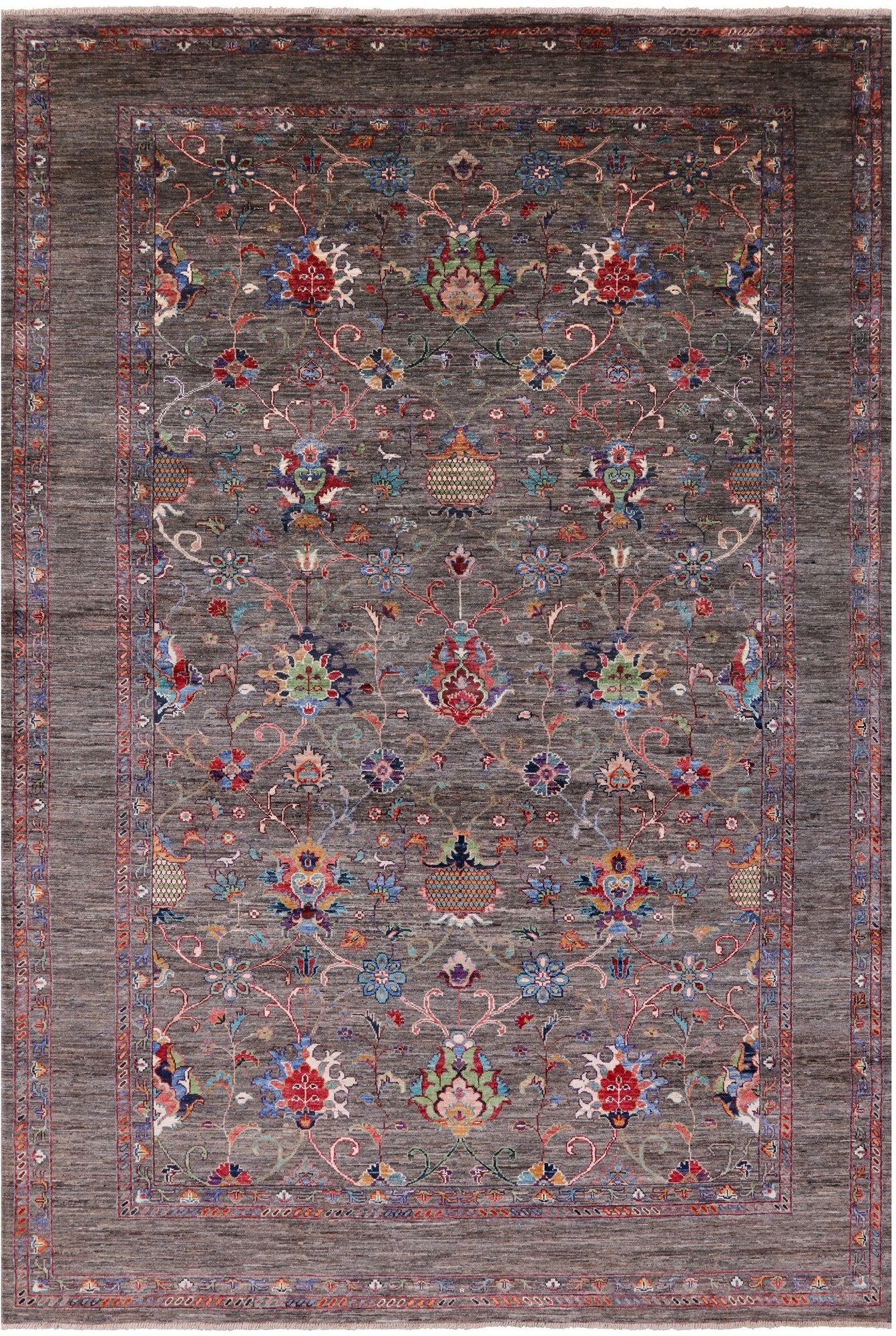 Peshawar Hand Knotted Wool Rug - 6' 9" X 9' 10" - Golden Nile