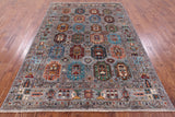 Turkmen Ersari Hand Knotted Wool Rug - 6' 8" X 9' 5" - Golden Nile