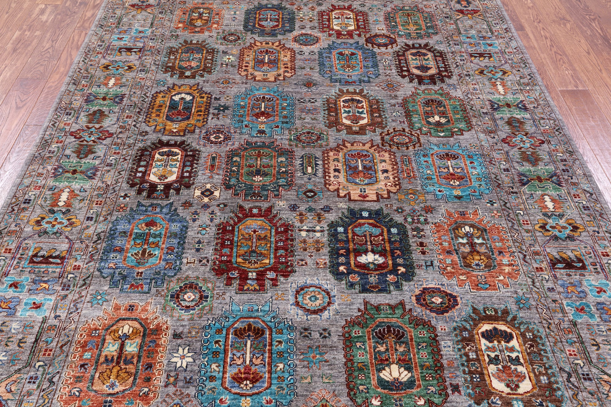 Turkmen Ersari Hand Knotted Wool Rug - 6' 8" X 9' 5" - Golden Nile