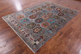 Turkmen Ersari Hand Knotted Wool Rug - 6' 8" X 9' 5" - Golden Nile