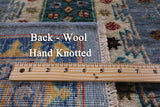 Blue Turkmen Ersari Hand Knotted Wool Rug - 6' 9" X 9' 9" - Golden Nile