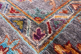 Grey Peshawar Hand Knotted Wool Rug - 5' 10" X 7' 8" - Golden Nile