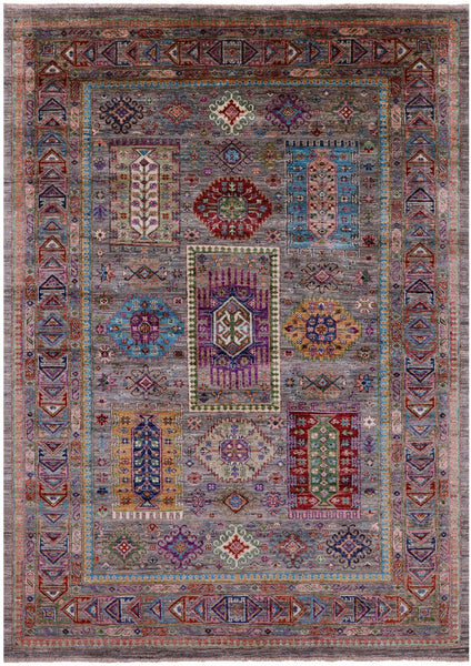 Turkmen Ersari Hand Knotted Wool Rug - 5' 9" X 8' 0" - Golden Nile