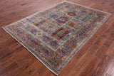 Turkmen Ersari Hand Knotted Wool Rug - 5' 9" X 8' 0" - Golden Nile