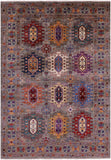 Turkmen Ersari Hand Knotted Wool Rug - 5' 9" X 8' 1" - Golden Nile