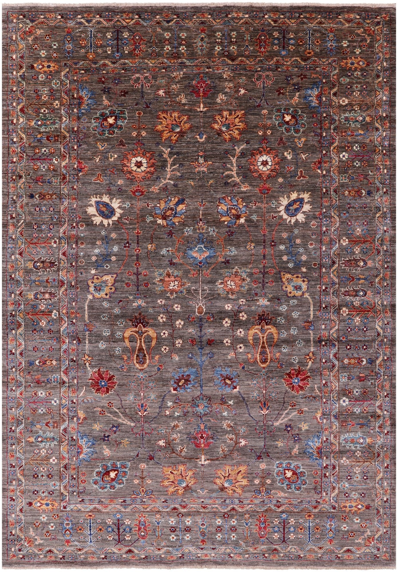 Peshawar Hand Knotted Wool Rug - 6' 9" X 9' 8" - Golden Nile