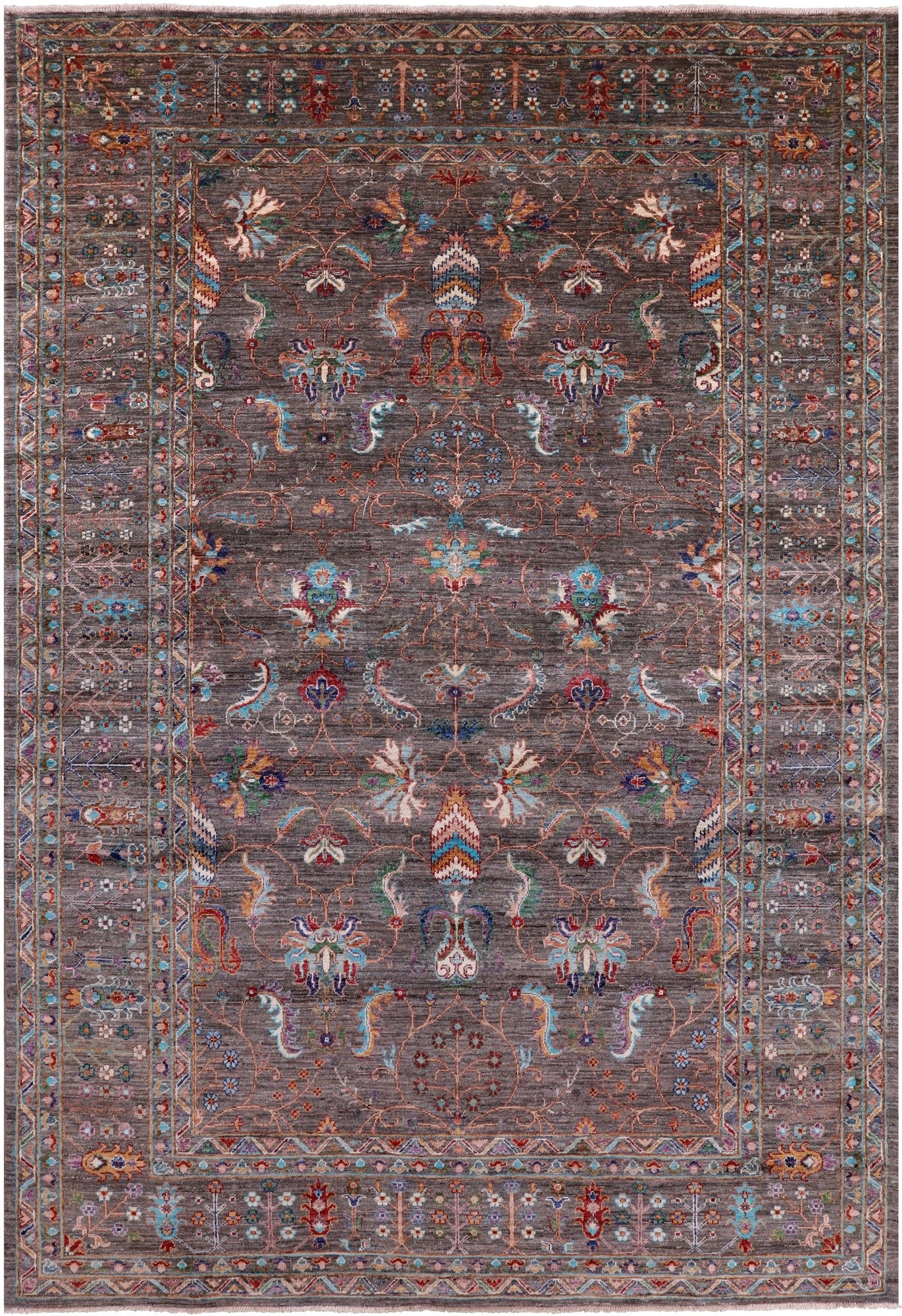 Peshawar Hand Knotted Wool Rug - 6' 10" X 9' 11" - Golden Nile