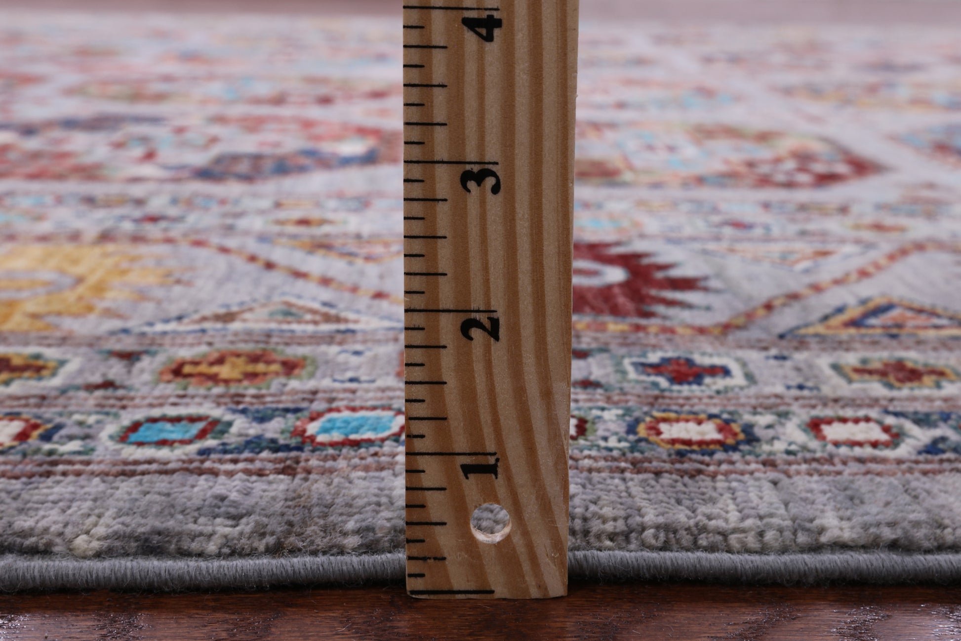 Grey Turkmen Ersari Hand Knotted Wool Rug - 6' 8" X 9' 8" - Golden Nile