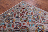 Grey Turkmen Ersari Hand Knotted Wool Rug - 6' 8" X 9' 8" - Golden Nile