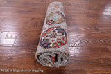 Grey Turkmen Ersari Hand Knotted Wool Rug - 6' 8" X 9' 8" - Golden Nile