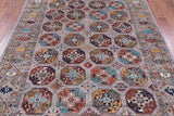 Grey Turkmen Ersari Hand Knotted Wool Rug - 6' 8" X 9' 8" - Golden Nile