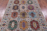 Grey Turkmen Ersari Hand Knotted Wool Rug - 5' 8" X 8' 0" - Golden Nile