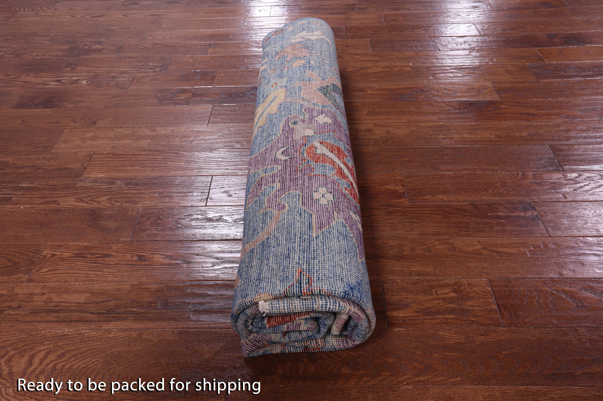 Blue Turkish Oushak Hand Knotted Wool Rug - 8' 0" X 9' 10" - Golden Nile