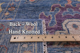 Blue Turkish Oushak Hand Knotted Wool Rug - 8' 0" X 9' 10" - Golden Nile