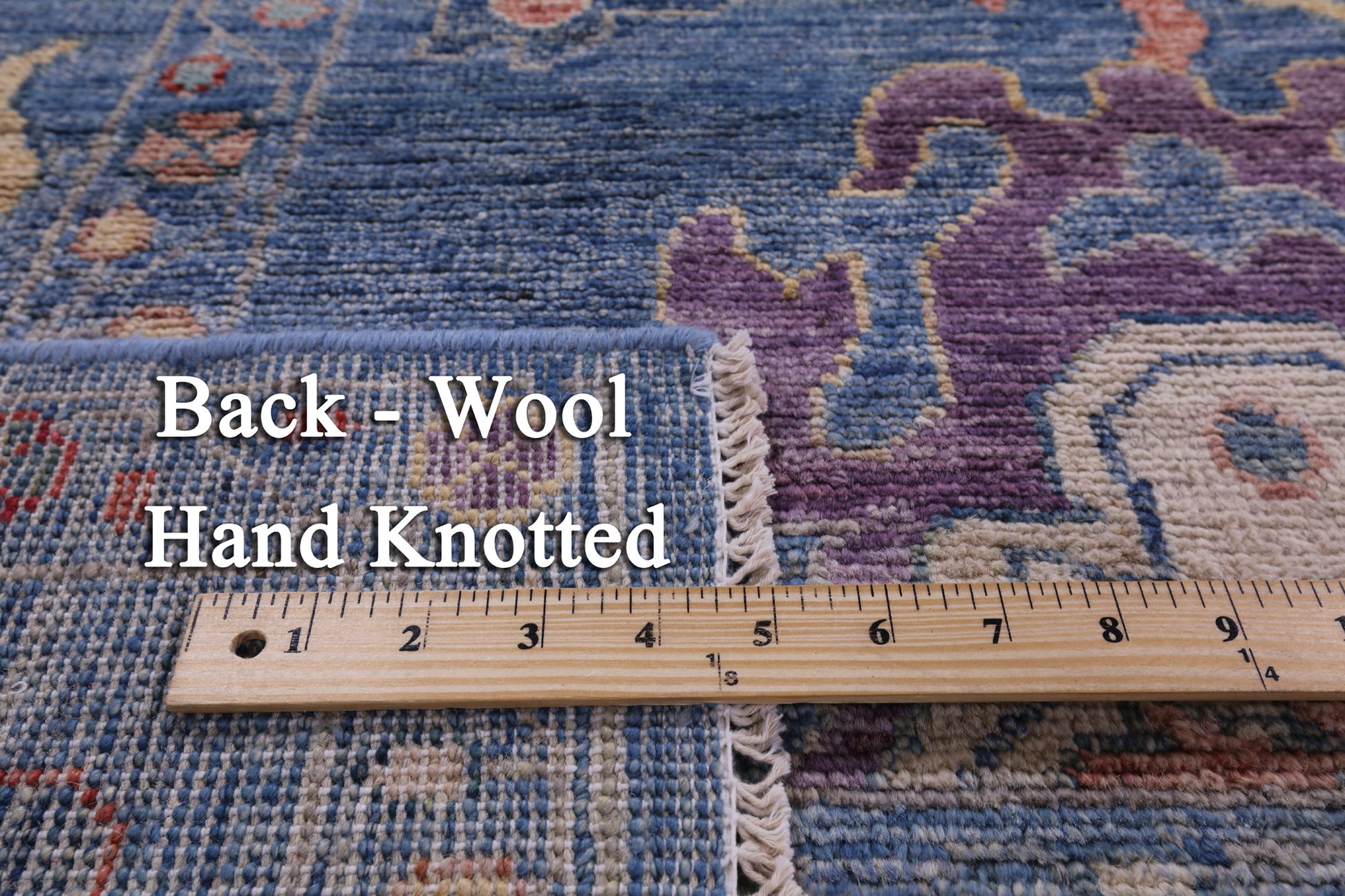 Blue Turkish Oushak Hand Knotted Wool Rug - 8' 0" X 9' 10" - Golden Nile