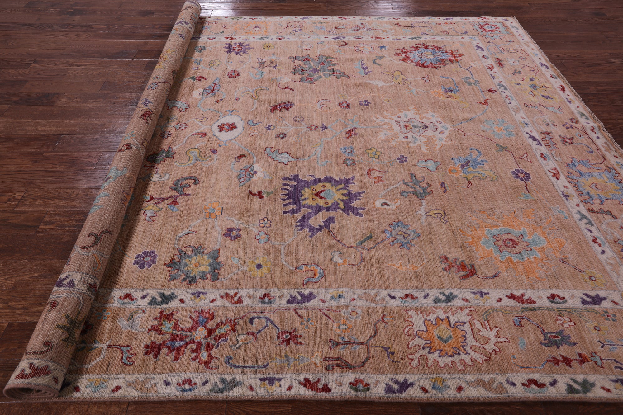 Turkish Oushak Handmade Wool Rug - 8' 9" X 11' 8" - Golden Nile