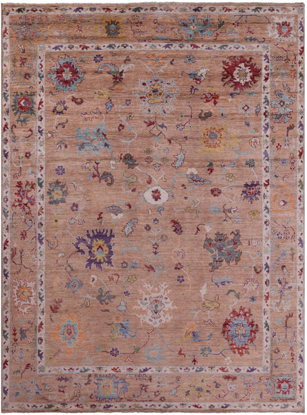 Turkish Oushak Handmade Wool Rug - 8' 9" X 11' 8" - Golden Nile