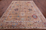 Turkish Oushak Handmade Wool Rug - 8' 9" X 11' 8" - Golden Nile