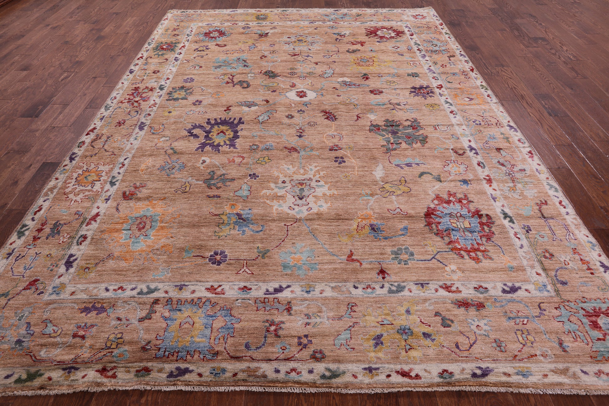 Turkish Oushak Handmade Wool Rug - 8' 9" X 11' 8" - Golden Nile