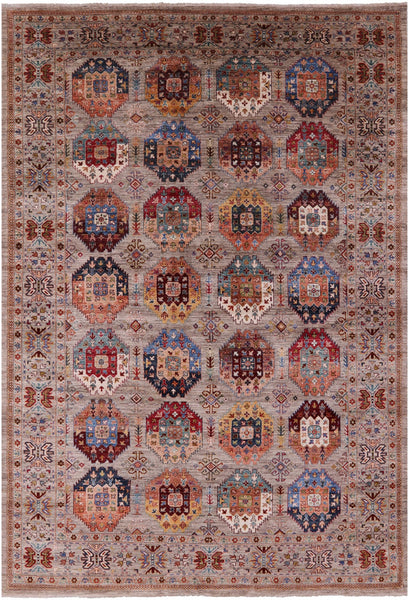 Turkmen Ersari Hand Knotted Wool Rug - 8' 0" X 11' 6" - Golden Nile