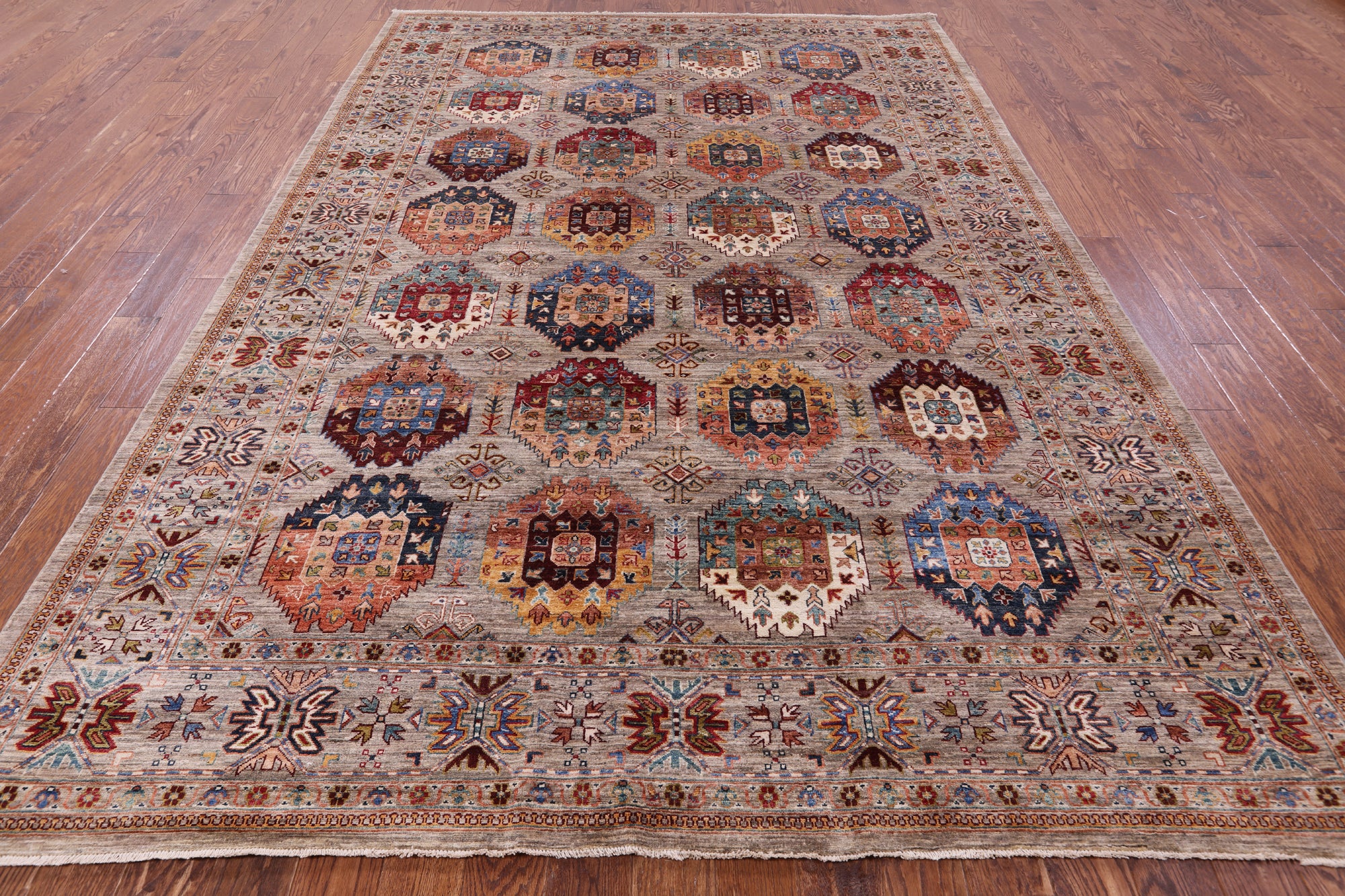Turkmen Ersari Hand Knotted Wool Rug - 8' 0" X 11' 6" - Golden Nile
