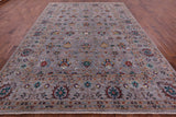 Grey Peshawar Hand Knotted Wool Rug - 8' 11" X 12' 4" - Golden Nile