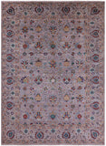 Grey Peshawar Hand Knotted Wool Rug - 8' 11" X 12' 4" - Golden Nile