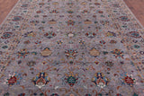Grey Peshawar Hand Knotted Wool Rug - 8' 11" X 12' 4" - Golden Nile