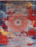 Abstract Modern Mamluk Hand Knotted Wool Rug - 9' 1" X 11' 8" - Golden Nile