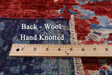 Abstract Modern Mamluk Hand Knotted Wool Rug - 9' 1" X 11' 8" - Golden Nile