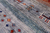 Tribal Persian Gabbeh Handmade Wool Rug - 6' 6" X 9' 11" - Golden Nile