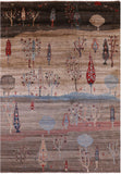 Tribal Persian Gabbeh Handmade Wool Rug - 5' 10" X 8' 5" - Golden Nile