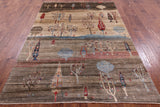 Tribal Persian Gabbeh Handmade Wool Rug - 5' 10" X 8' 5" - Golden Nile