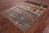 Tribal Persian Gabbeh Handmade Wool Rug - 5' 10" X 8' 5" - Golden Nile