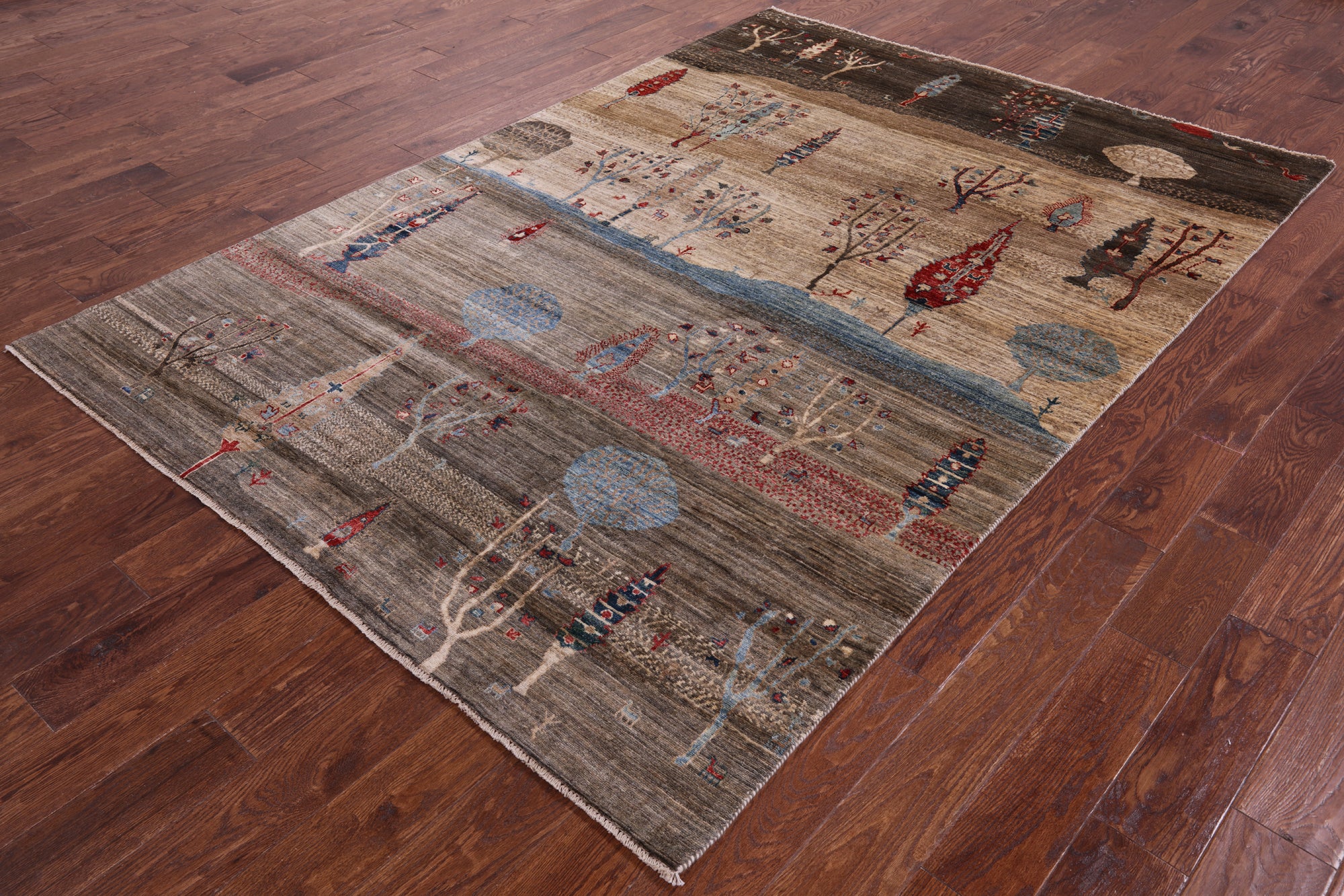 Tribal Persian Gabbeh Handmade Wool Rug - 5' 10" X 8' 5" - Golden Nile