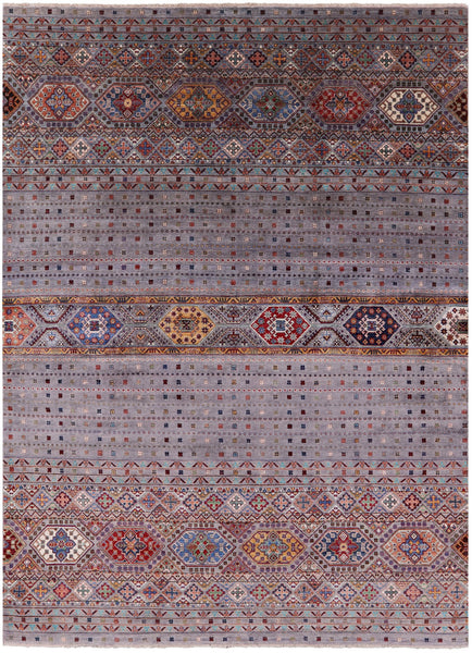 Khorjin Persian Gabbeh Hand Knotted Wool Rug - 8' 10" X 11' 10" - Golden Nile