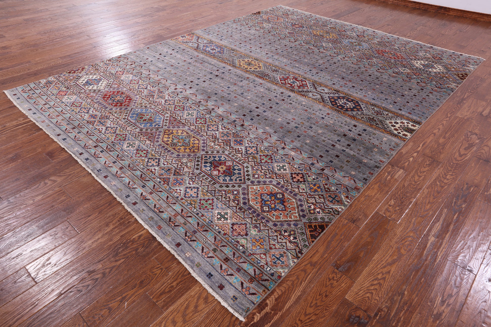 Khorjin Persian Gabbeh Hand Knotted Wool Rug - 8' 10" X 11' 10" - Golden Nile