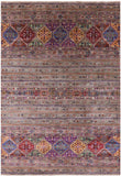 Khorjin Persian Gabbeh Hand Knotted Wool Rug - 6' 7" X 9' 6" - Golden Nile