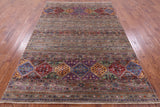 Khorjin Persian Gabbeh Hand Knotted Wool Rug - 6' 7" X 9' 6" - Golden Nile