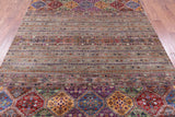 Khorjin Persian Gabbeh Hand Knotted Wool Rug - 6' 7" X 9' 6" - Golden Nile