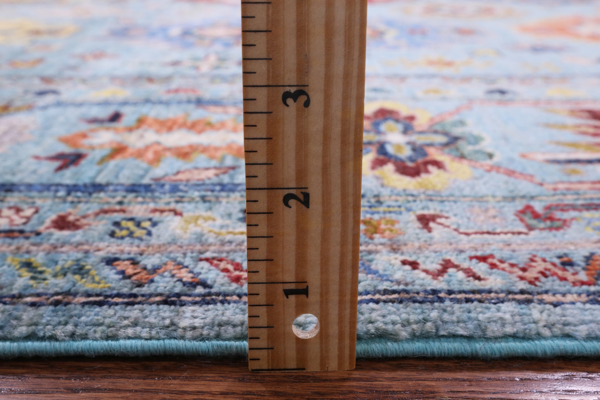 Blue Turkmen Ersari Hand Knotted Wool Rug - 6' 10" X 9' 11" - Golden Nile