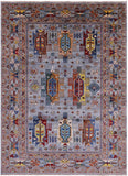 Turkmen Ersari Hand Knotted Wool Rug - 6' 10" X 9' 5" - Golden Nile