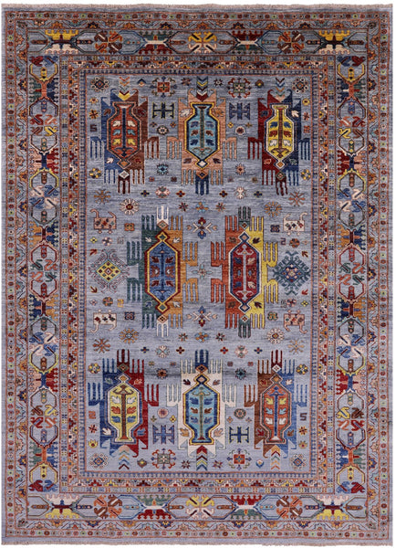 Turkmen Ersari Hand Knotted Wool Rug - 6' 10" X 9' 5" - Golden Nile