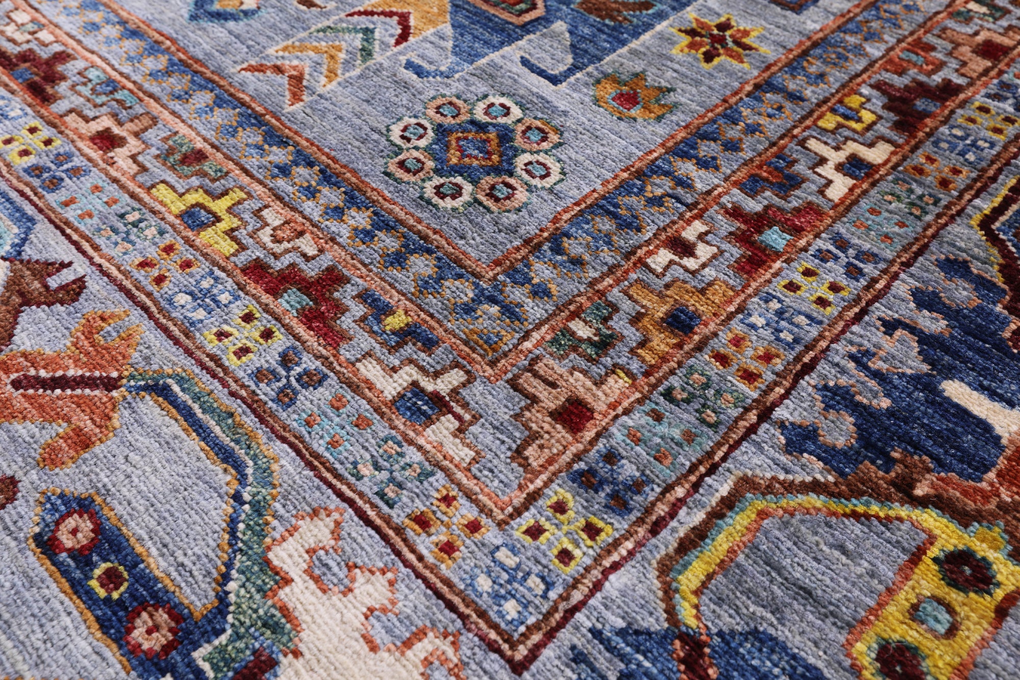 Turkmen Ersari Hand Knotted Wool Rug - 6' 10" X 9' 5" - Golden Nile