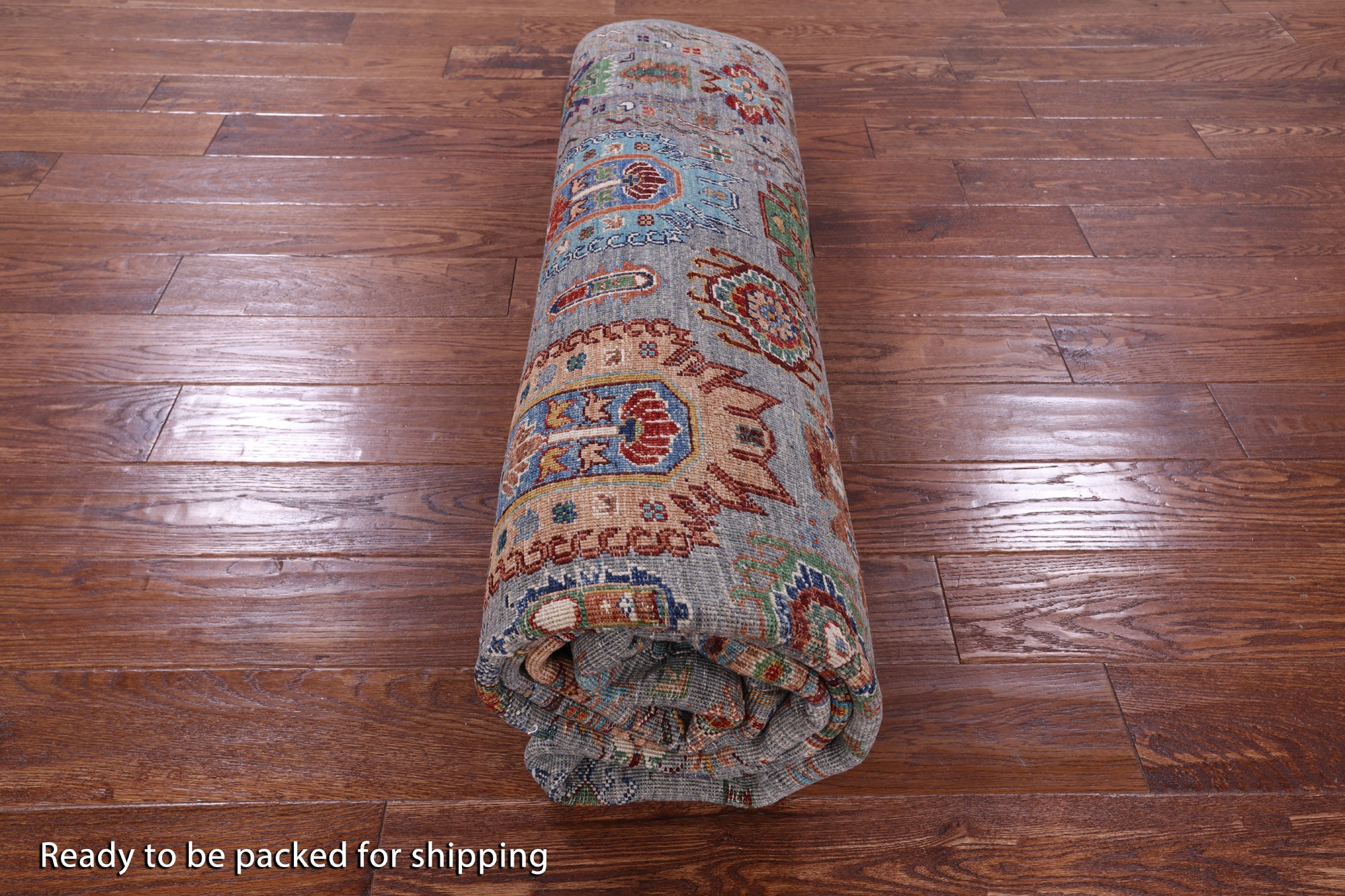 Grey Turkmen Ersari Hand Knotted Wool Rug - 6' 11" X 9' 7" - Golden Nile