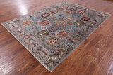Grey Turkmen Ersari Hand Knotted Wool Rug - 6' 11" X 9' 7" - Golden Nile