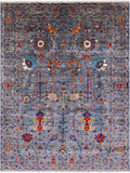Peshawar Hand Knotted Wool Rug - 5' 0" X 6' 5" - Golden Nile