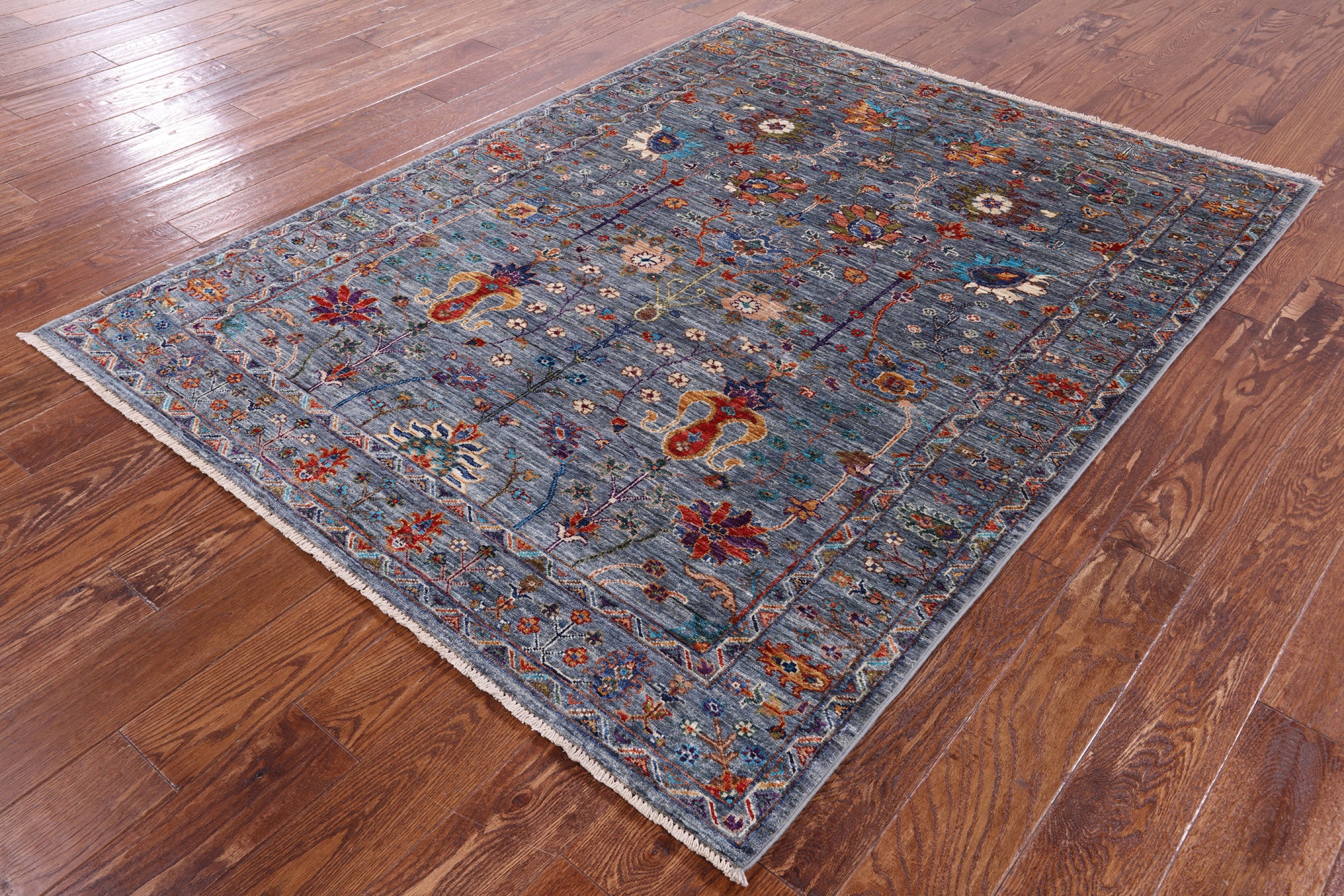 Peshawar Hand Knotted Wool Rug - 5' 0" X 6' 5" - Golden Nile