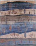 Tribal Persian Gabbeh Hand Knotted Wool Rug - 7' 10" X 9' 8" - Golden Nile