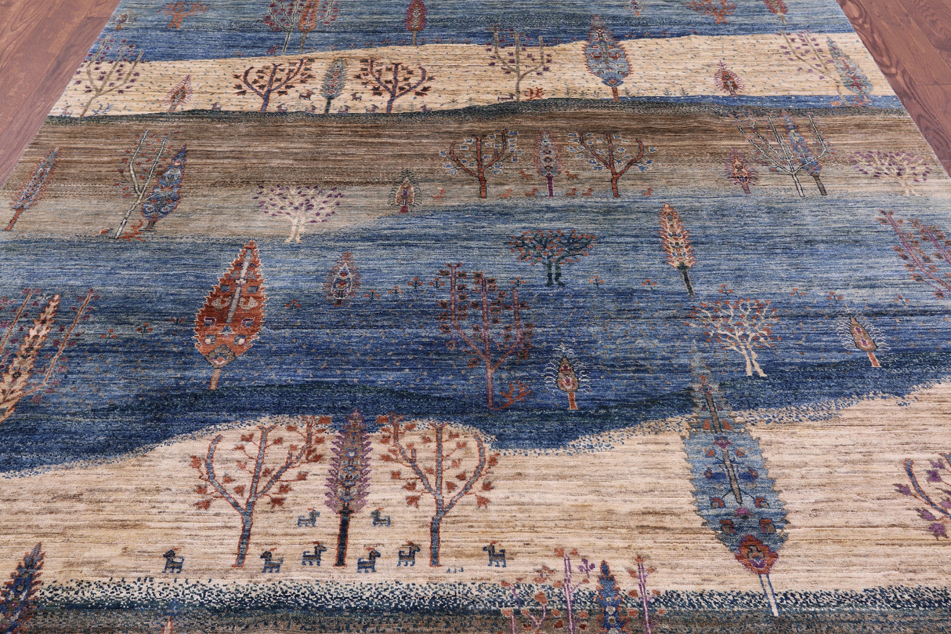 Tribal Persian Gabbeh Hand Knotted Wool Rug - 7' 10" X 9' 8" - Golden Nile